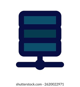 Data Center Server Vector for Cloud Storage and Network Infrastructure. Tech icon for big data, internet, and hosting solutions