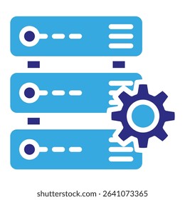 Data center solid dual color icon. Simple vector icon design in solid color style. Editable vector format