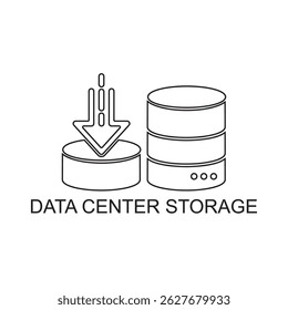 ícone de armazenamento do data center, ícone de hospedagem