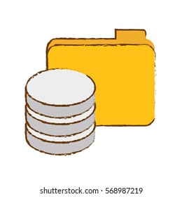 data center storage icon image sketch style  vector illustration design 
