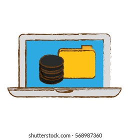 data center storage icon image sketch style  vector illustration design 