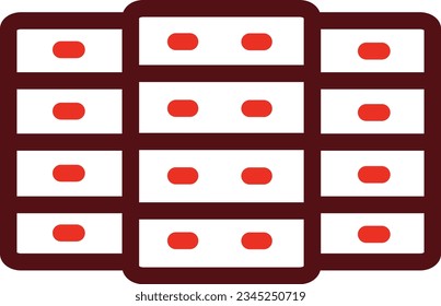 Data Center Thick Line Two Color Icons For Personal And Commercial Use.

