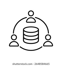 Ícone de vetor do data center. Sinal de ilustração de análise de dados. Símbolo do servidor. Ícone da Web de hospedagem.