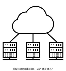 Ícone de vetor do data center. Sinal de ilustração de análise de dados. Símbolo do servidor. Ícone da Web de hospedagem.