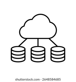 Ícone de vetor do data center. Sinal de ilustração de análise de dados. Símbolo do servidor. Ícone da Web de hospedagem.