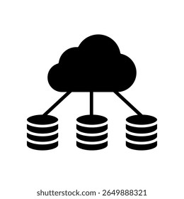 Ícone de vetor do data center. Sinal de ilustração de análise de dados. Símbolo do servidor. Ícone da Web de hospedagem.