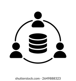 Ícone de vetor do data center. Sinal de ilustração de análise de dados. Símbolo do servidor. Ícone da Web de hospedagem.