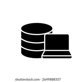 Ícone de vetor do data center. Sinal de ilustração de análise de dados. Símbolo do servidor. Ícone da Web de hospedagem.