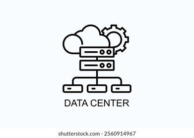 Data Center Vector, Icon Or Logo Sign Symbol Illustration
