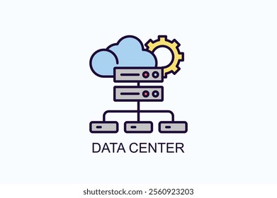 Data Center Vector, Icon Or Logo Sign Symbol Illustration