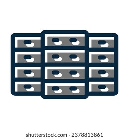 Data Center Vector Thick Line Filled Dark Colors Icons For Personal And Commercial Use.
