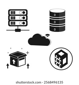 data centre icons,
Cloud Computing Network Database Hosting Storage IT Infrastructure Technology Internet