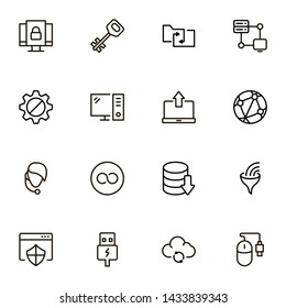 Data centre line icon set. Collection of high quality black outline logo for web site design and mobile apps. Vector illustration on a white background
