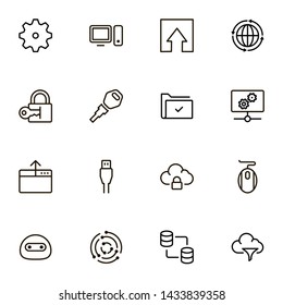 Data centre line icon set. Collection of high quality black outline logo for web site design and mobile apps. Vector illustration on a white background