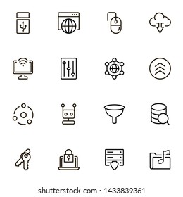 Data centre line icon set. Collection of high quality black outline logo for web site design and mobile apps. Vector illustration on a white background