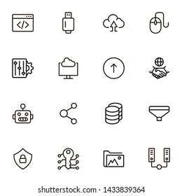 Data centre line icon set. Collection of high quality black outline logo for web site design and mobile apps. Vector illustration on a white background