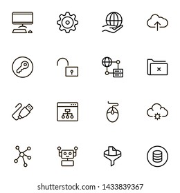 Data centre line icon set. Collection of high quality black outline logo for web site design and mobile apps. Vector illustration on a white background