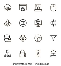 Data centre line icon set. Collection of high quality black outline logo for web site design and mobile apps. Vector illustration on a white background