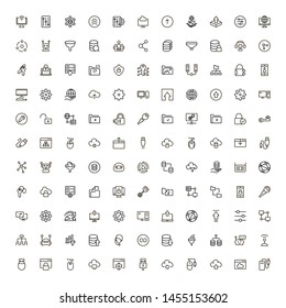 Data centre line icon set. Collection of high quality black outline logo for web site design and mobile apps. Vector illustration on a white background