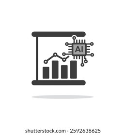 Data Chart With an Ai Symbol, Symbolizing Ai-Driven Data Analysis and Insights