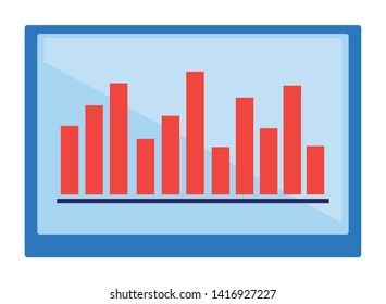 data chart bar diagram icon cartoon isolated vector illustration graphic design