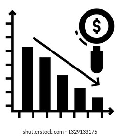 Data chart, business monitoring solid icon 