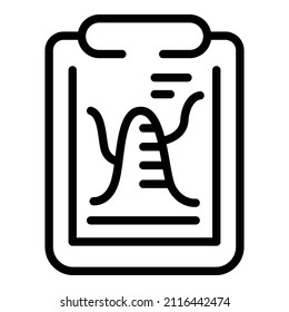 Data chart clipboard icon outline vector. Business graph. Market report
