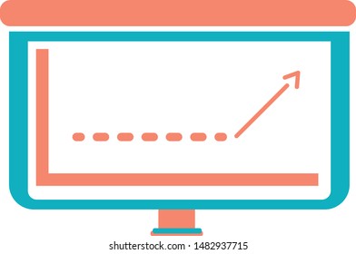 Data chart graph trendy icon on white background for web graphic