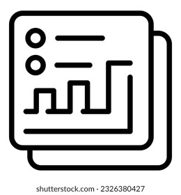 Data chart icon outline vector. Study case. Success learn