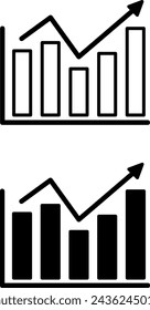 Data Chart Icons. Black and White Vector Icons. Chart Created Based on Analysis Data. Data Analytics Concept 