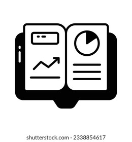 Data chart on book showing tax book concept vector design in trendy style