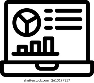 Data chart on lcd display showing vector of market analysis in modern style
