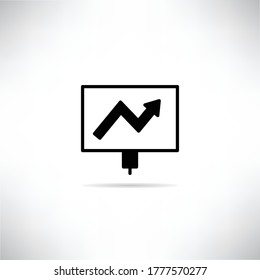 data chart in whiteboard icon vector illustration