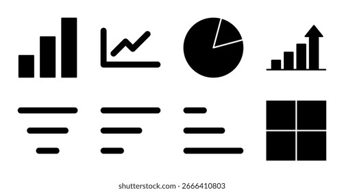 Conjunto de Ícones de Dados e Gráficos para IU