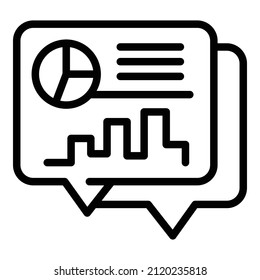 Data chat icon outline vector. Graph chart. Market report