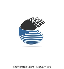 Data circle for the modern inspiration logo cyber connect abstract