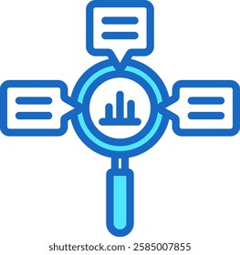 Data Classification Icon Blue Color Vector Illustration