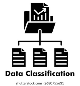 Estilo De Glifo Do Ícone De Classificação De Dados. Ilustração De Vetor Para Design Gráfico
