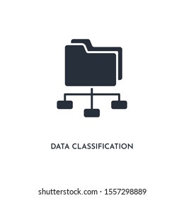 Data Classification Icon. Simple Element Illustration. Isolated Trendy Filled Data Classification Icon On White Background. Can Be Used For Web, Mobile, Ui.