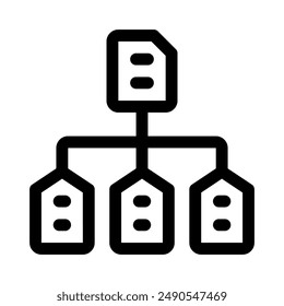 data classification icon with style outline