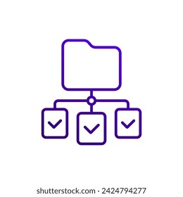 data classification line icon on white