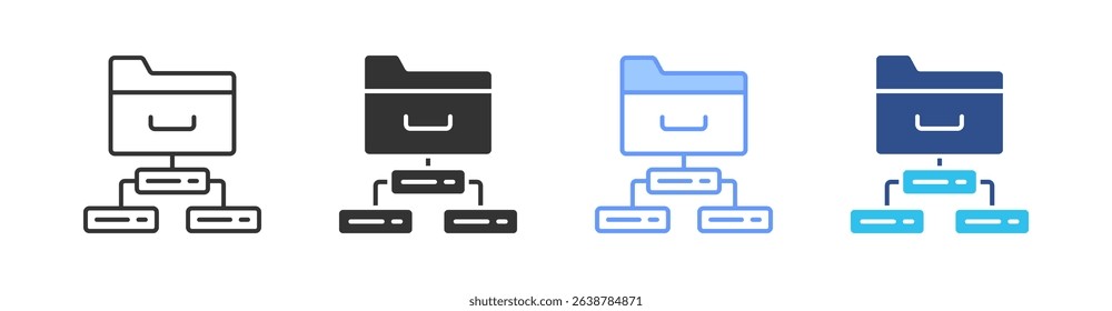 Data Classification Multi Style Icon Set Vector
