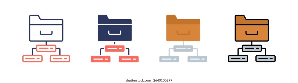Data Classification Multi Style Icon Set Vector