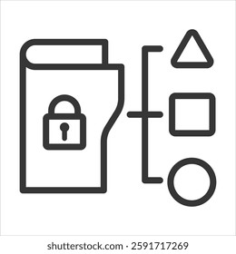 Data Classification Outline Icon Vector Illustration