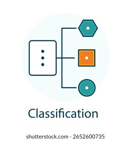 Vetor de classificação de dados - design da árvore decisória da IA
