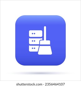 Data Cleaning 3D Icon, Database, Server