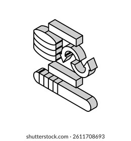 data cleaning digital processing isometric icon vector. data cleaning digital processing sign. isolated symbol illustration