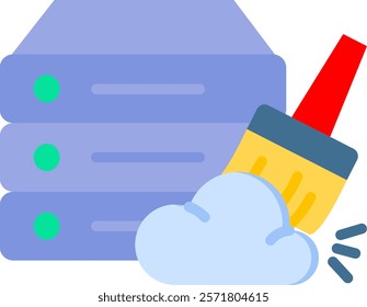 Data Cleaning Icon Flat Vector Illustration