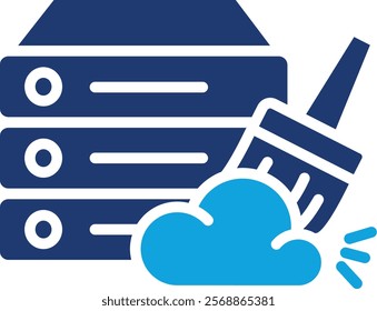 Data Cleaning Icon Mixed Vector Illustration