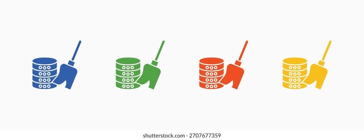 Data Cleaning Icon Set Color Multiple Style Collection Element For Design